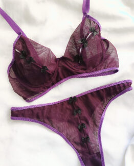 conjunto Lencería Anyan Chile bougainvillea malla morada